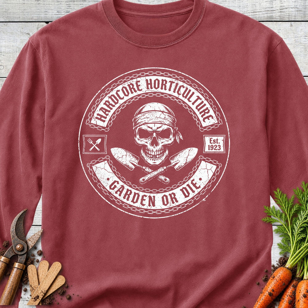 Printify Long Sleeve Brick / S Hardcore Garden Long Sleeve