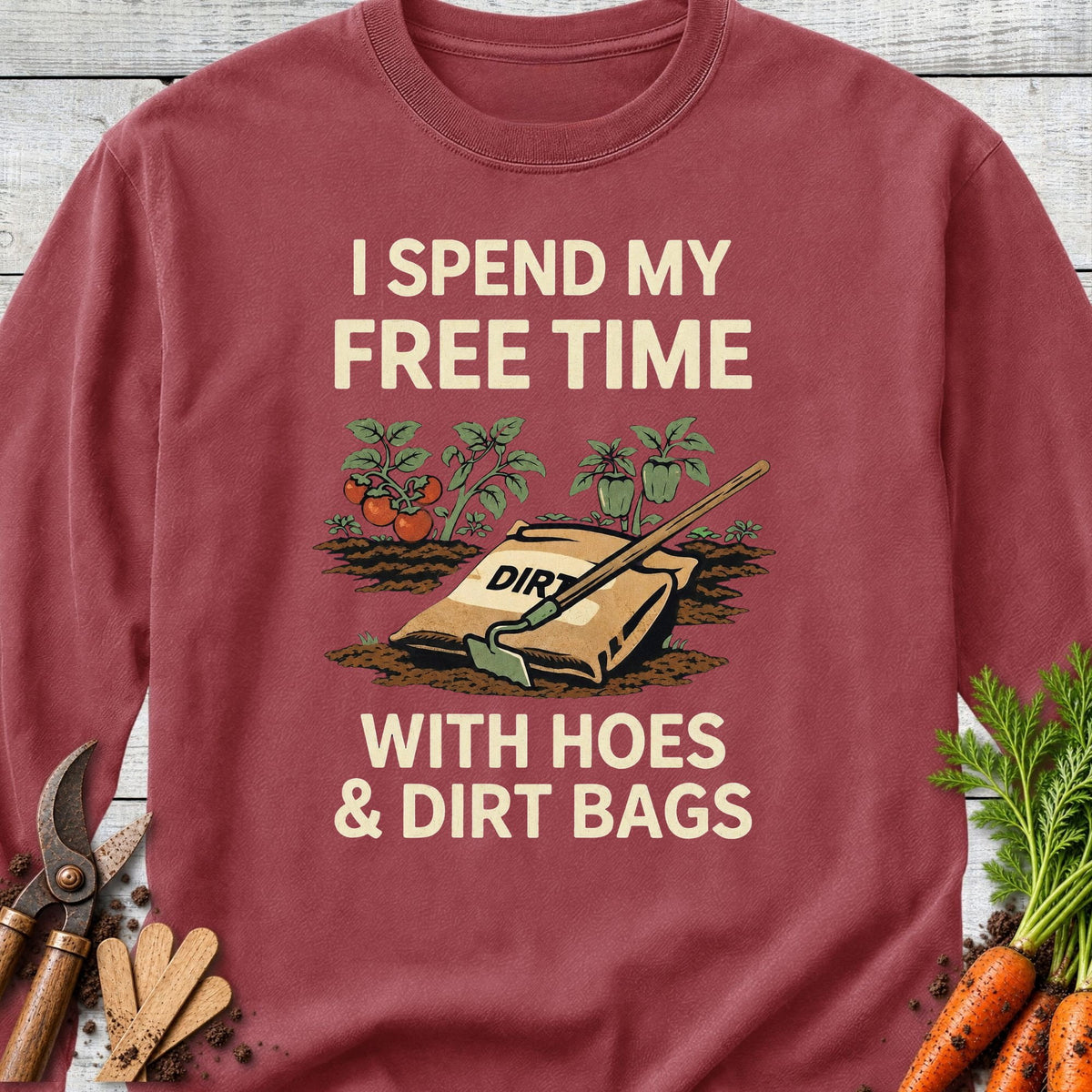 Printify Long Sleeve Brick / S Hoes & Dirt Bags III Long Sleeve
