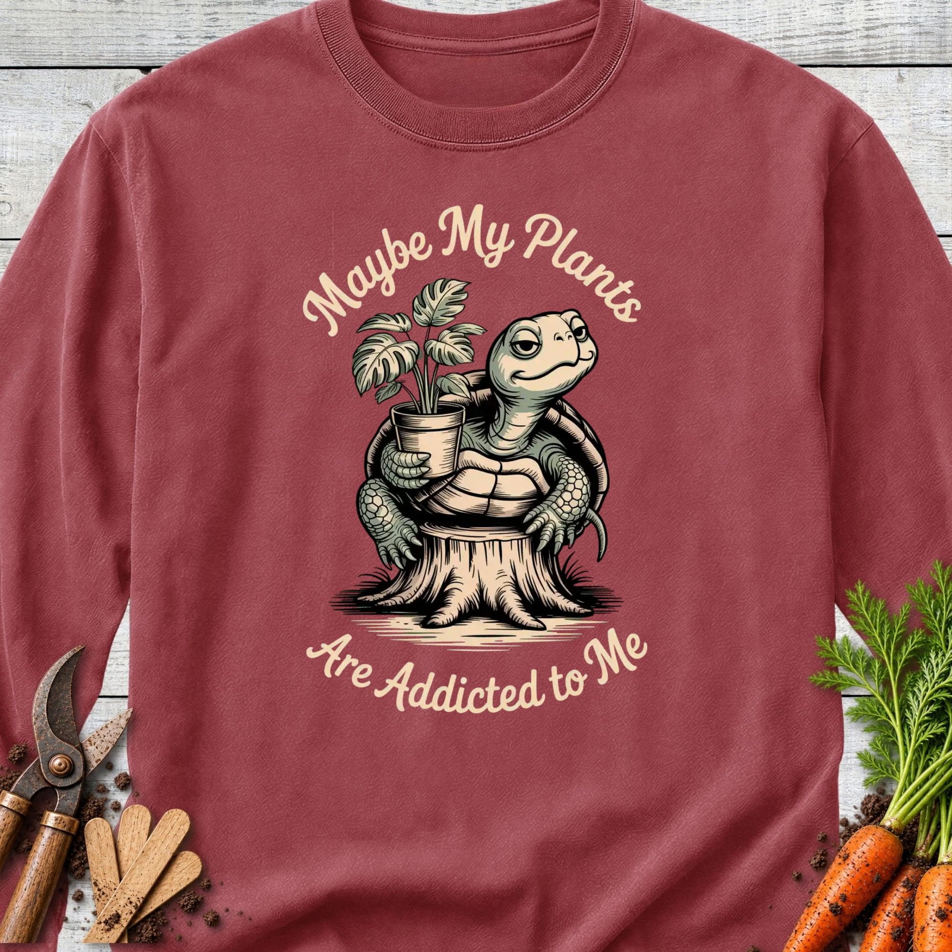Printify Long Sleeve Brick / S Maybe My Plant Long Sleeve
