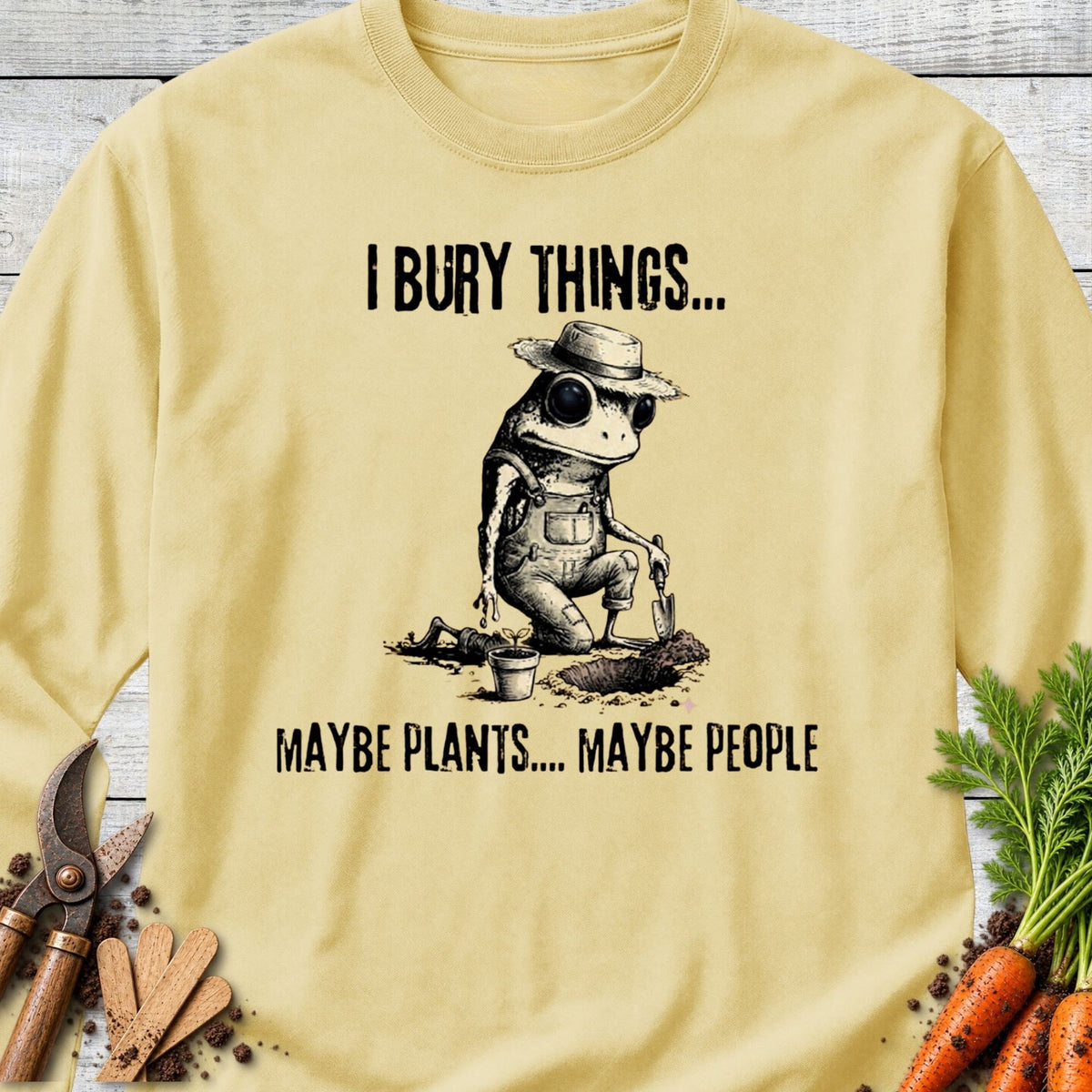 Printify Long Sleeve Butter / S Bury Things Long Sleeve