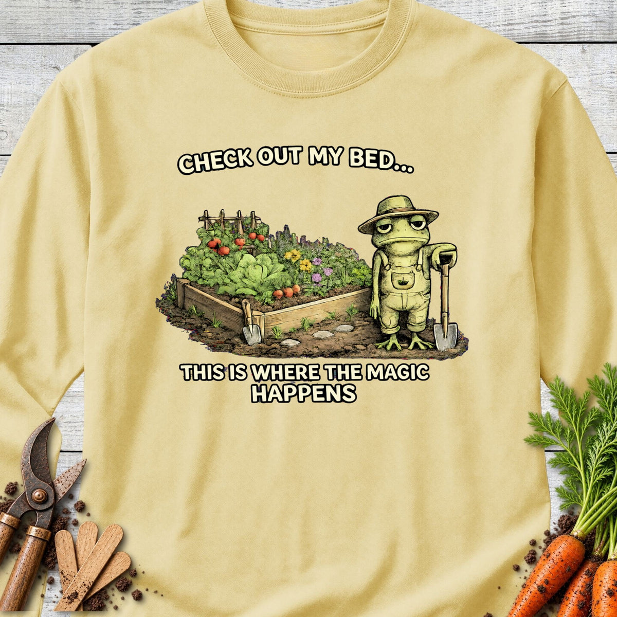 Printify Long Sleeve Butter / S Check Out My Bed Long Sleeve