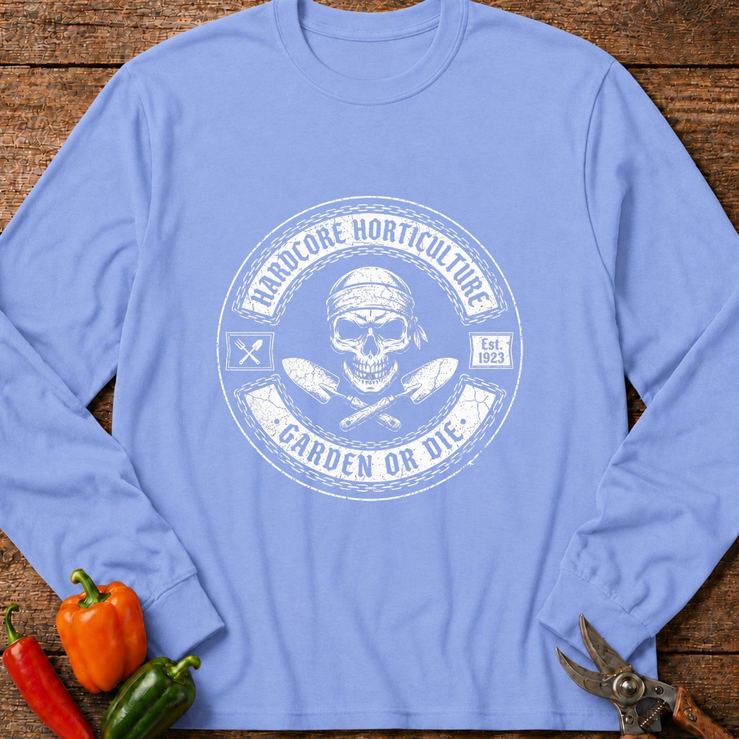 Printify Long Sleeve Carolina Blue / S Hardcore Garden Long Sleeve