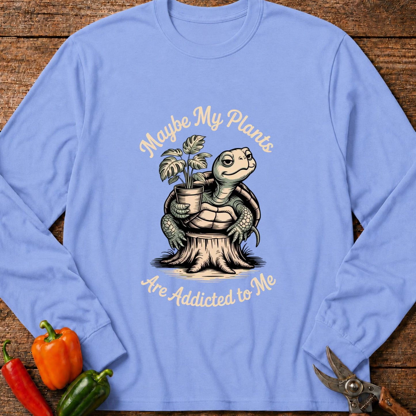 Printify Long Sleeve Carolina Blue / S Maybe My Plant Long Sleeve