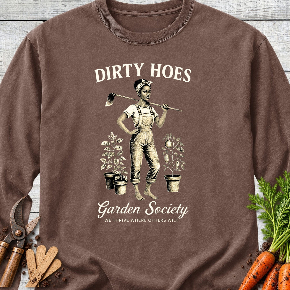 Printify Long Sleeve Espresso / S Dirty Hoes Melanin Edition Long Sleeve