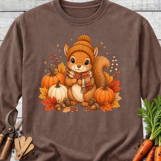 Printify Long Sleeve Espresso / S Fall Squirrel Long Sleeve
