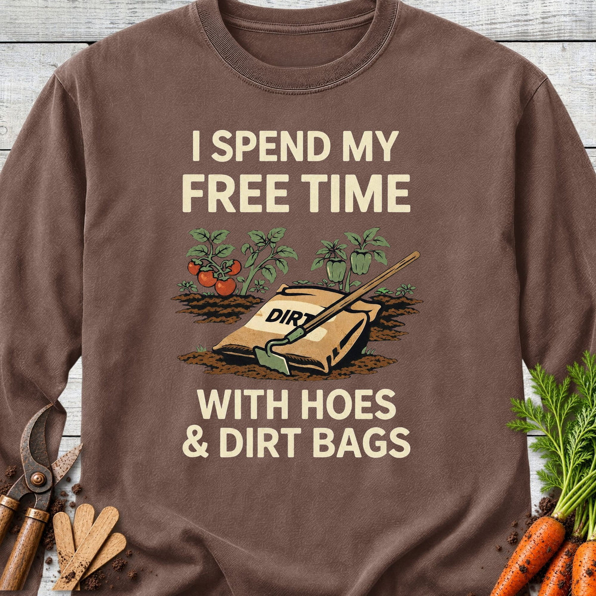 Printify Long Sleeve Espresso / S Hoes & Dirt Bags III Long Sleeve