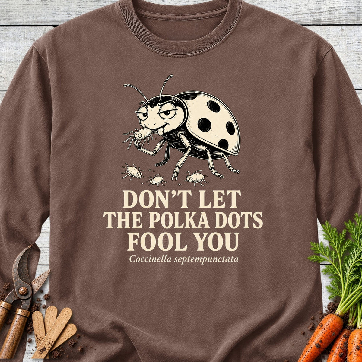 Printify Long Sleeve Espresso / S Polka Dots Long Sleeve