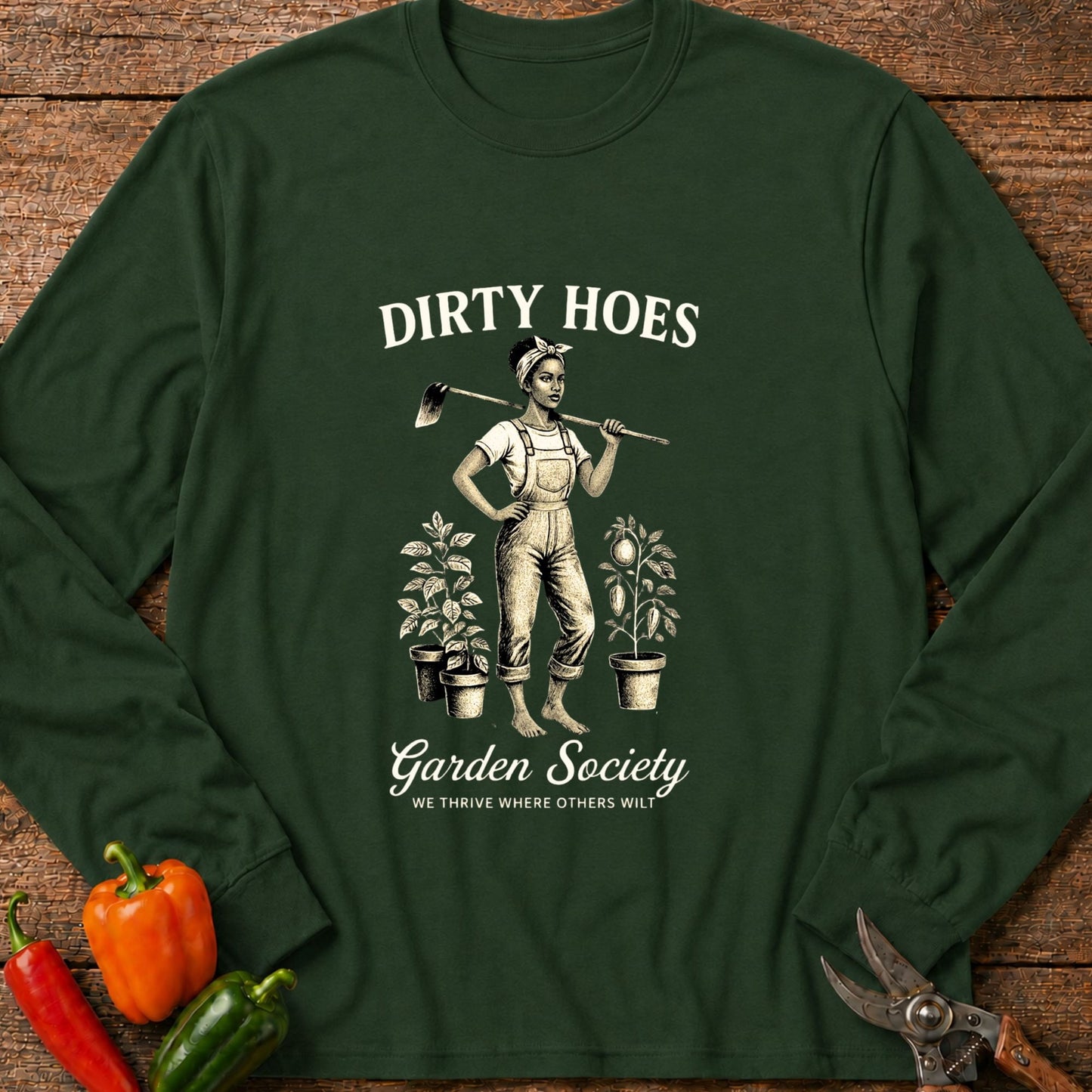 Printify Long Sleeve Forest Green / S Dirty Hoes Melanin Edition Long Sleeve