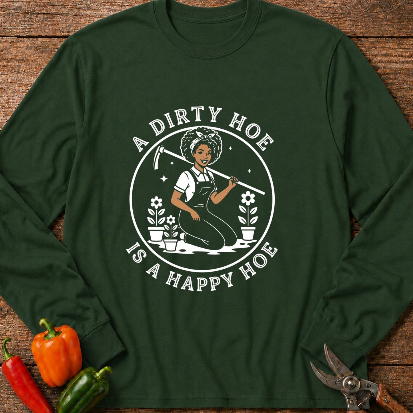 Printify Long Sleeve Forest Green / S Happy Hoe Melanin Edition Long Sleeve