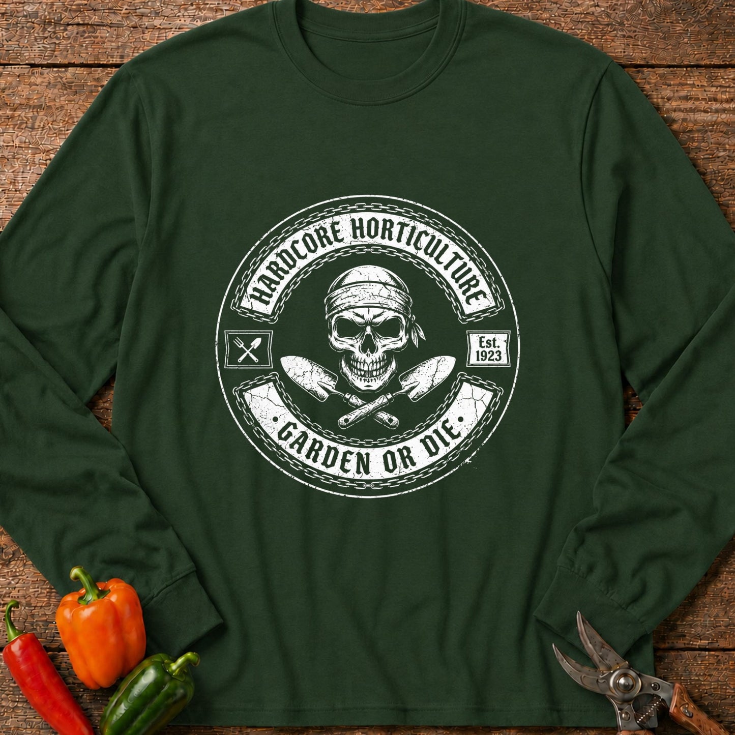 Printify Long Sleeve Forest Green / S Hardcore Garden Long Sleeve