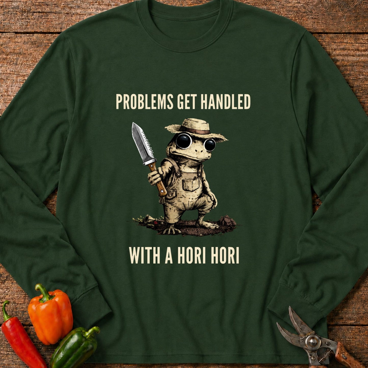 Printify Long Sleeve Forest Green / S Problems Get Handled Long Sleeve