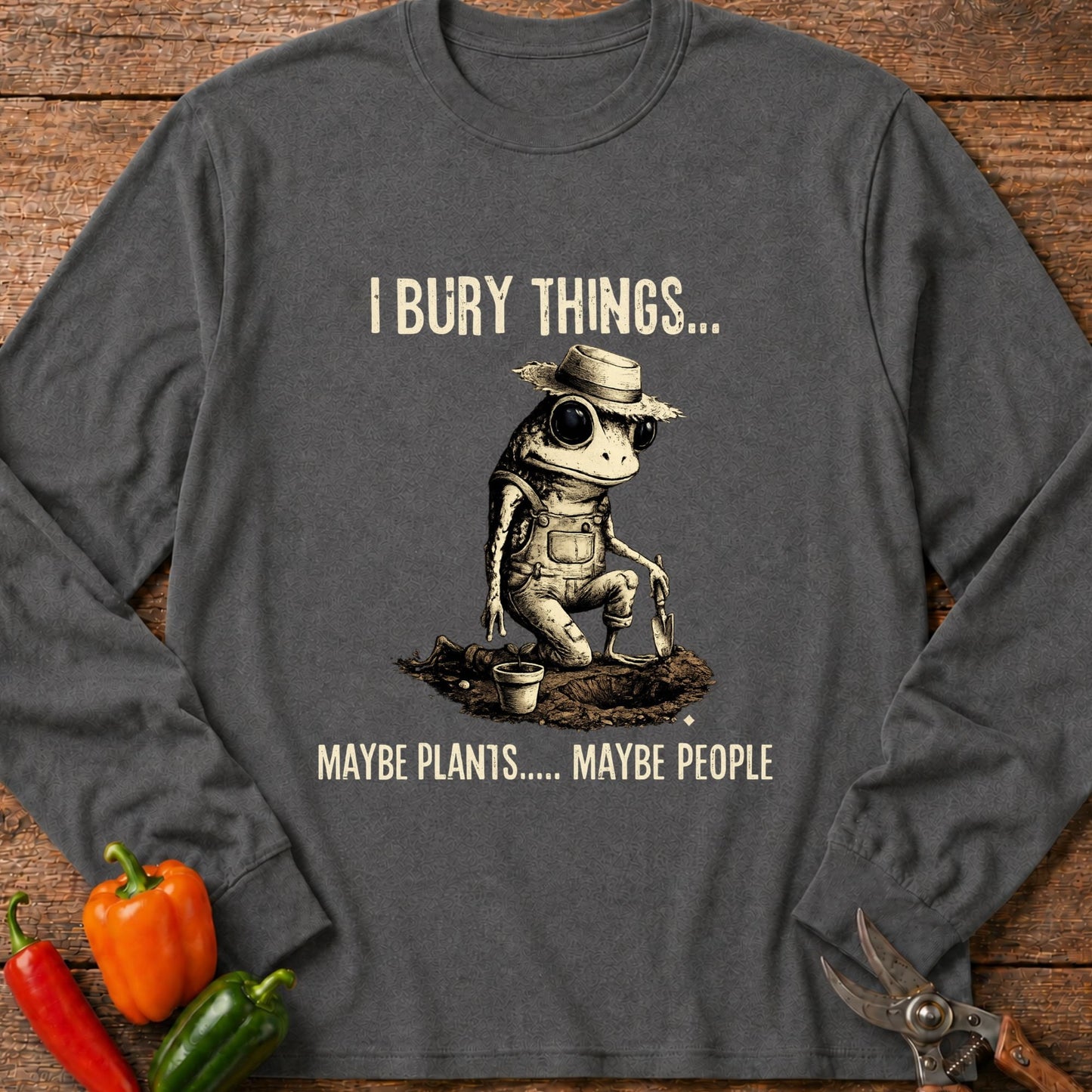 Printify Long Sleeve Graphite Heather / S Bury Things Long Sleeve