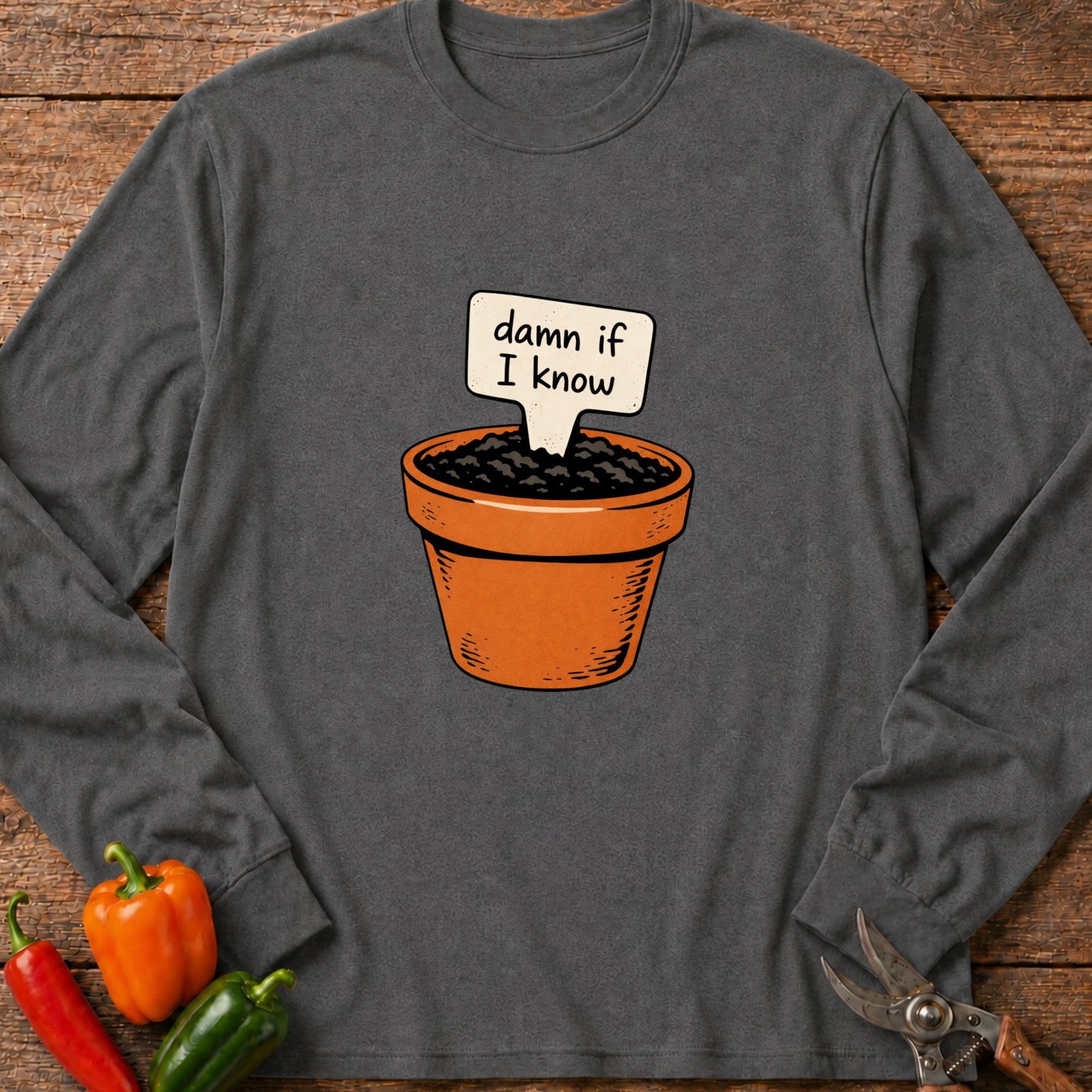 Printify Long Sleeve Graphite Heather / S Damn if I Know Long Sleeve