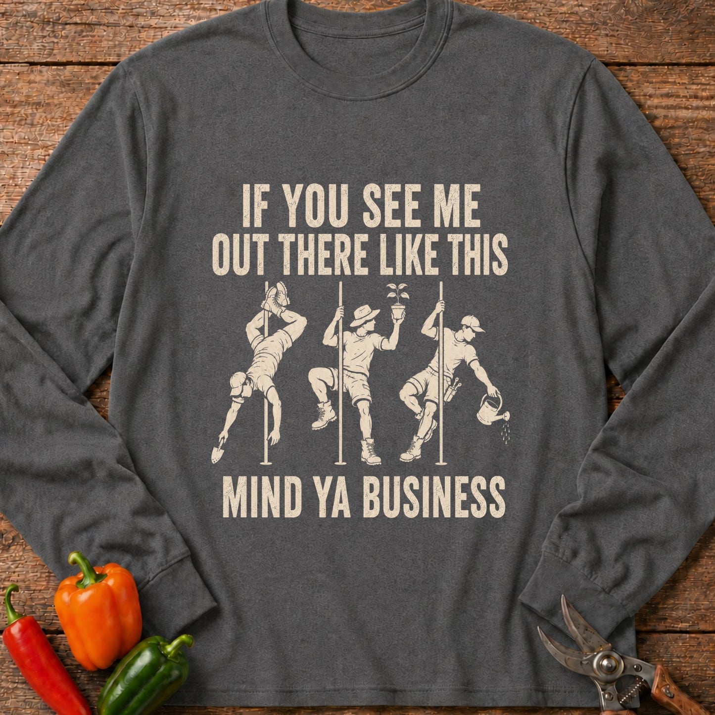Printify Long Sleeve Graphite Heather / S Gardening is Expensive (Male) Long Sleeve