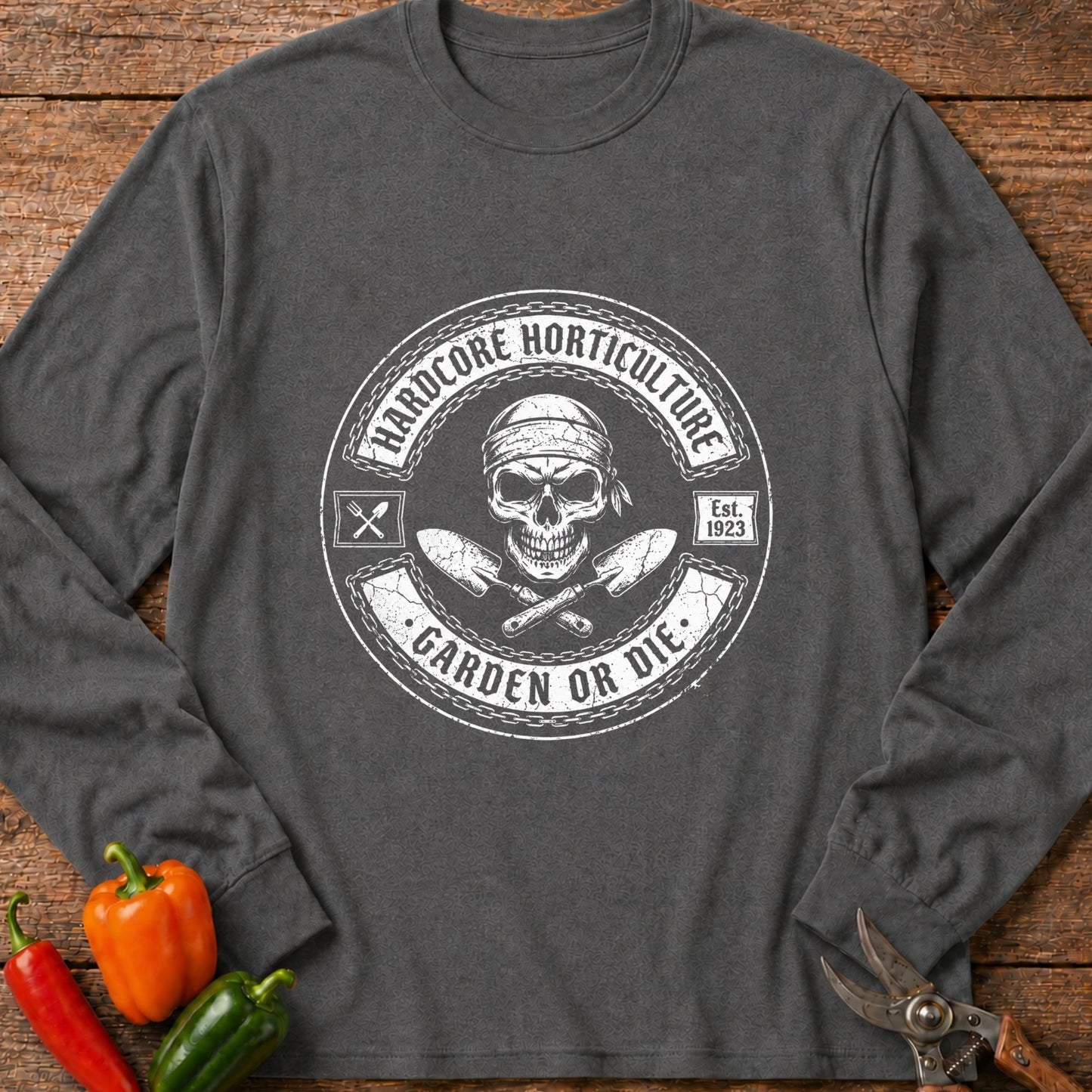 Printify Long Sleeve Graphite Heather / S Hardcore Garden Long Sleeve