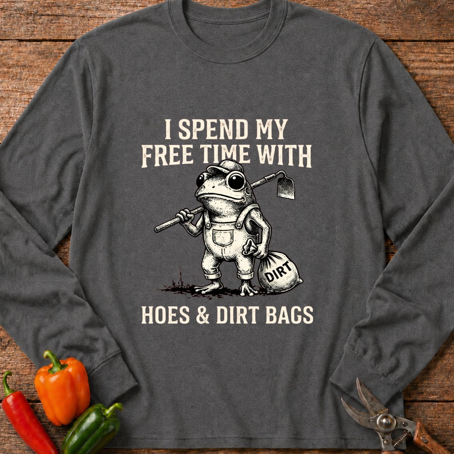 Printify Long Sleeve Graphite Heather / S Hoes & Dirt Bags Long Sleeve