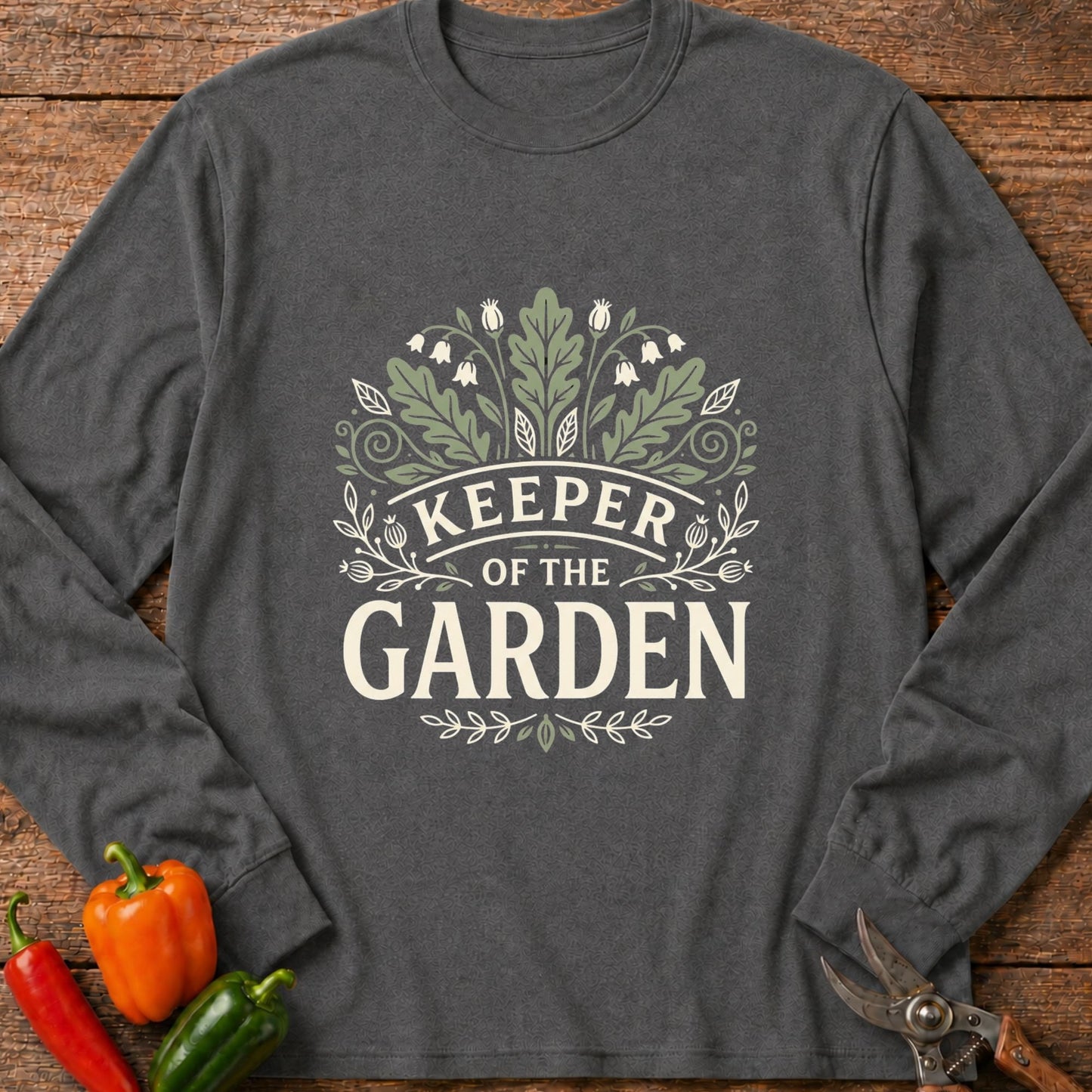 Printify Long Sleeve Graphite Heather / S Keeper of the Garden Long Sleeve (2)