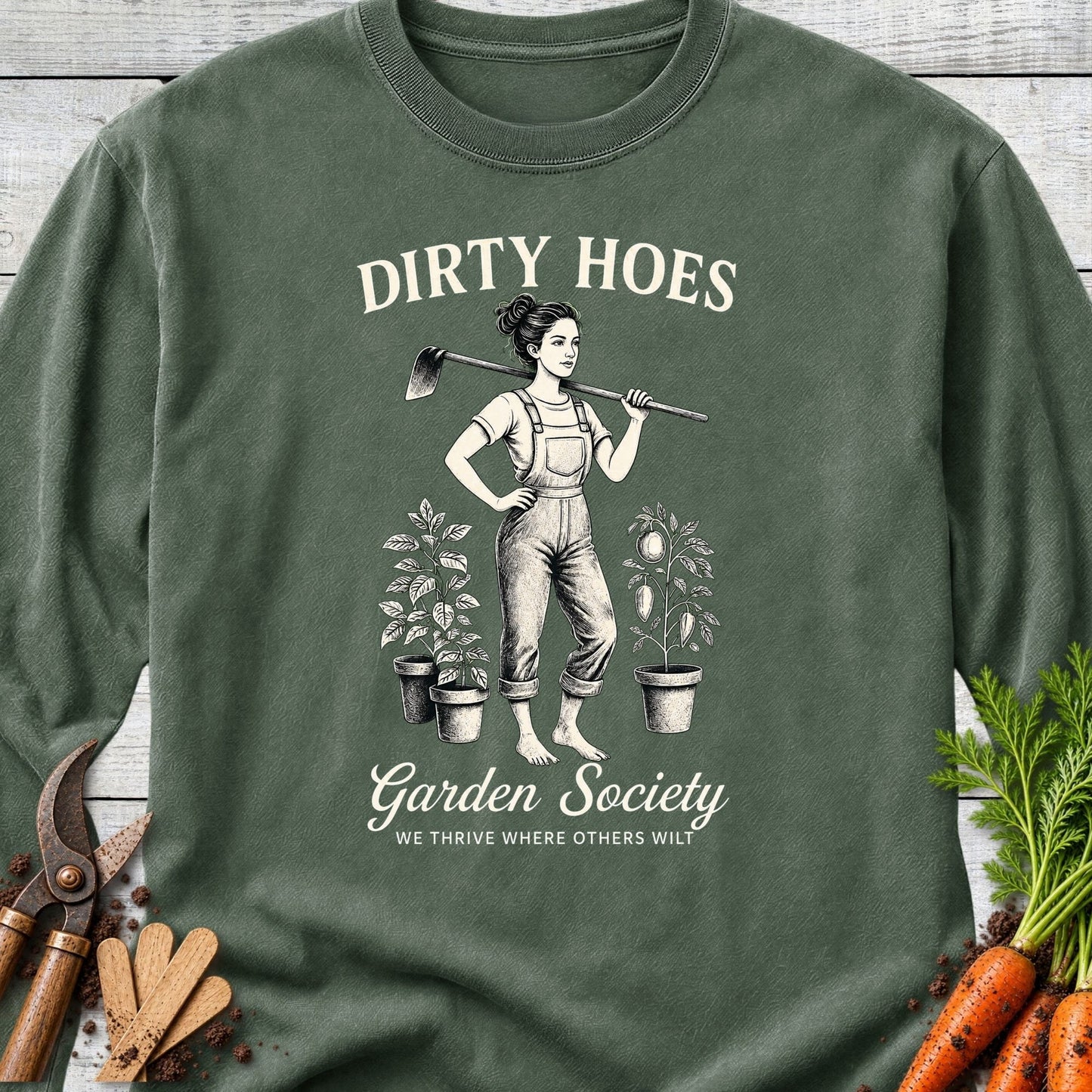 Printify Long Sleeve Hemp / S Dirty Hoes Long Sleeve