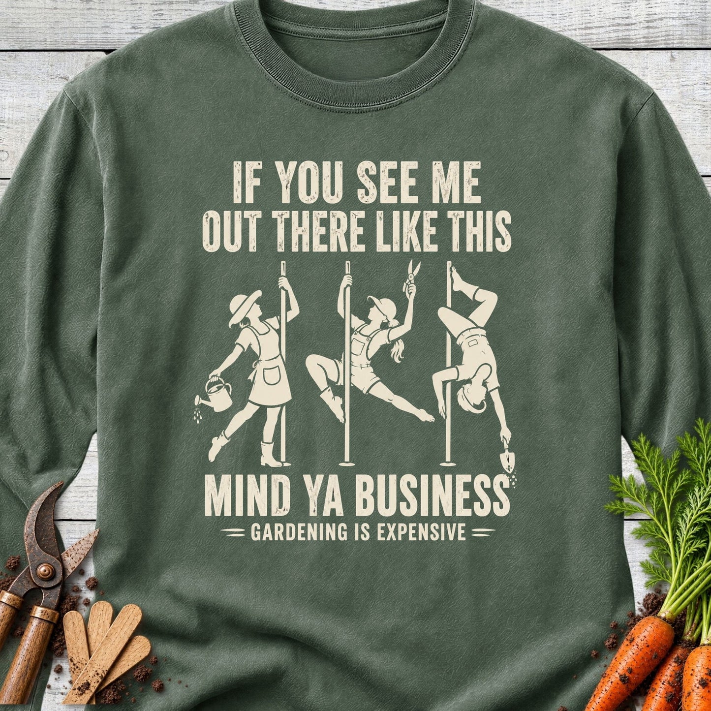 Printify Long Sleeve Hemp / S Gardening is Expensive Long Sleeve