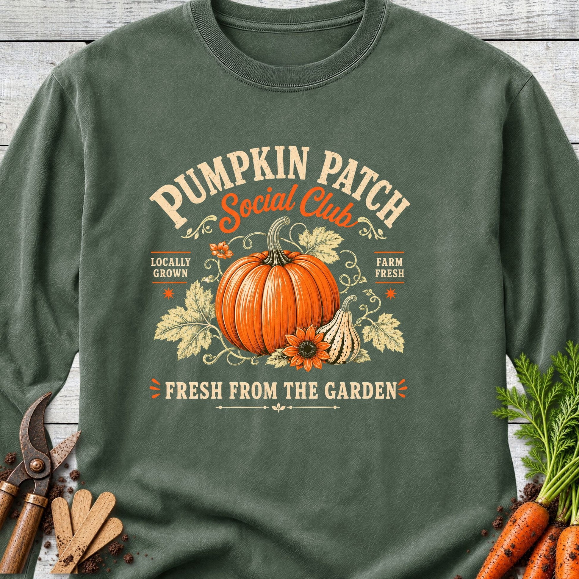 Printify Long Sleeve Hemp / S Pumpkin Patch Long Sleeve