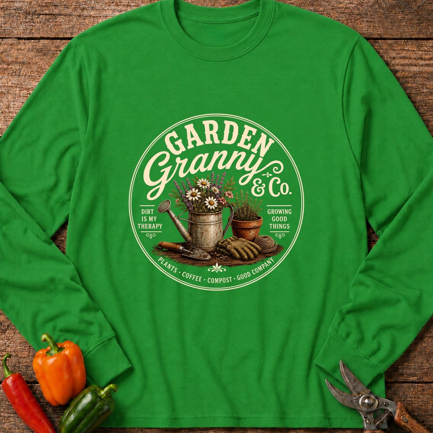 Printify Long Sleeve Irish Green / S Garden Granny Long Sleeve