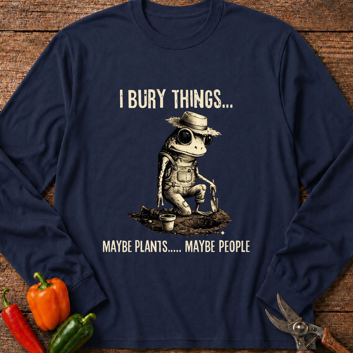 Printify Long Sleeve Navy / S Bury Things Long Sleeve
