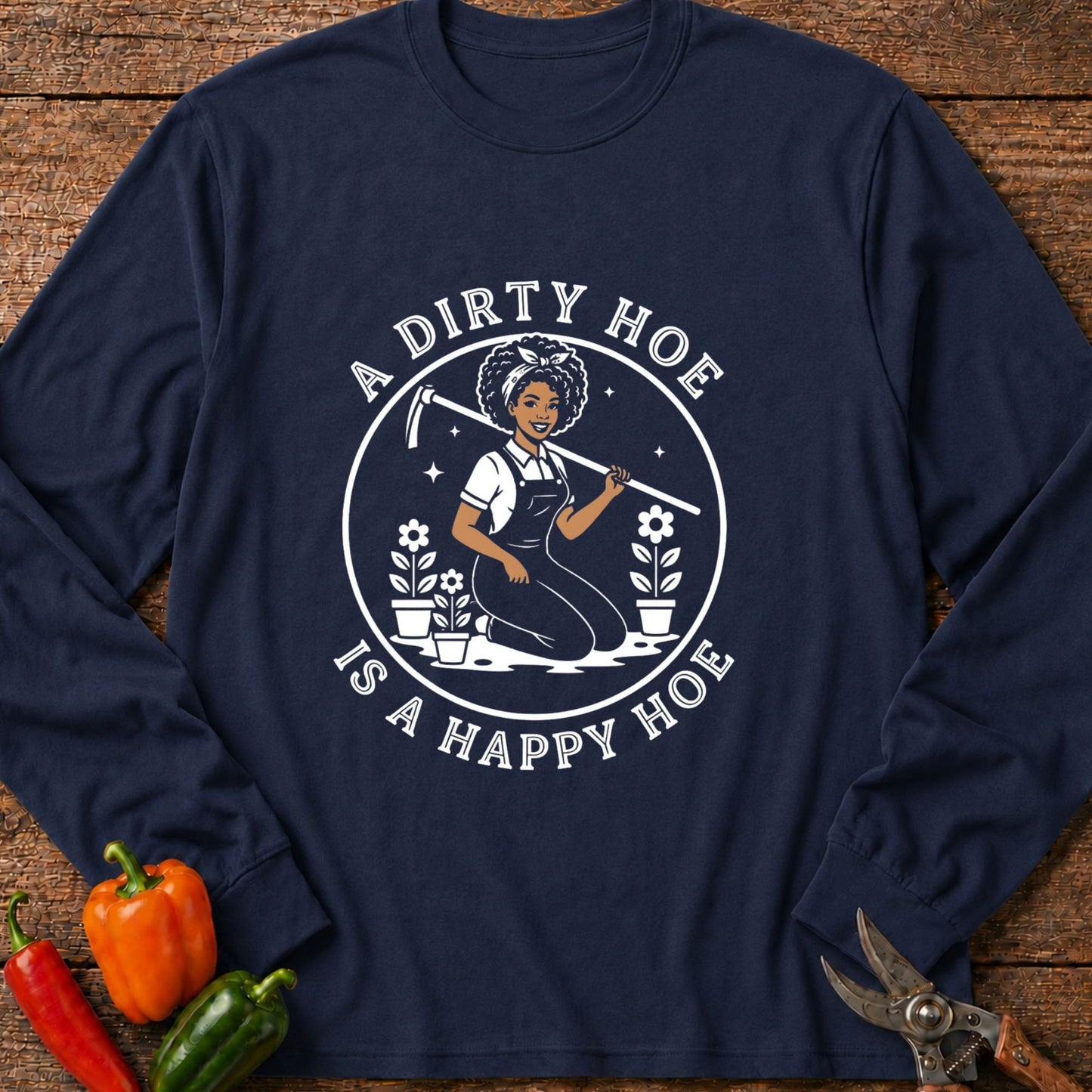 Printify Long Sleeve Navy / S Happy Hoe Melanin Edition Long Sleeve