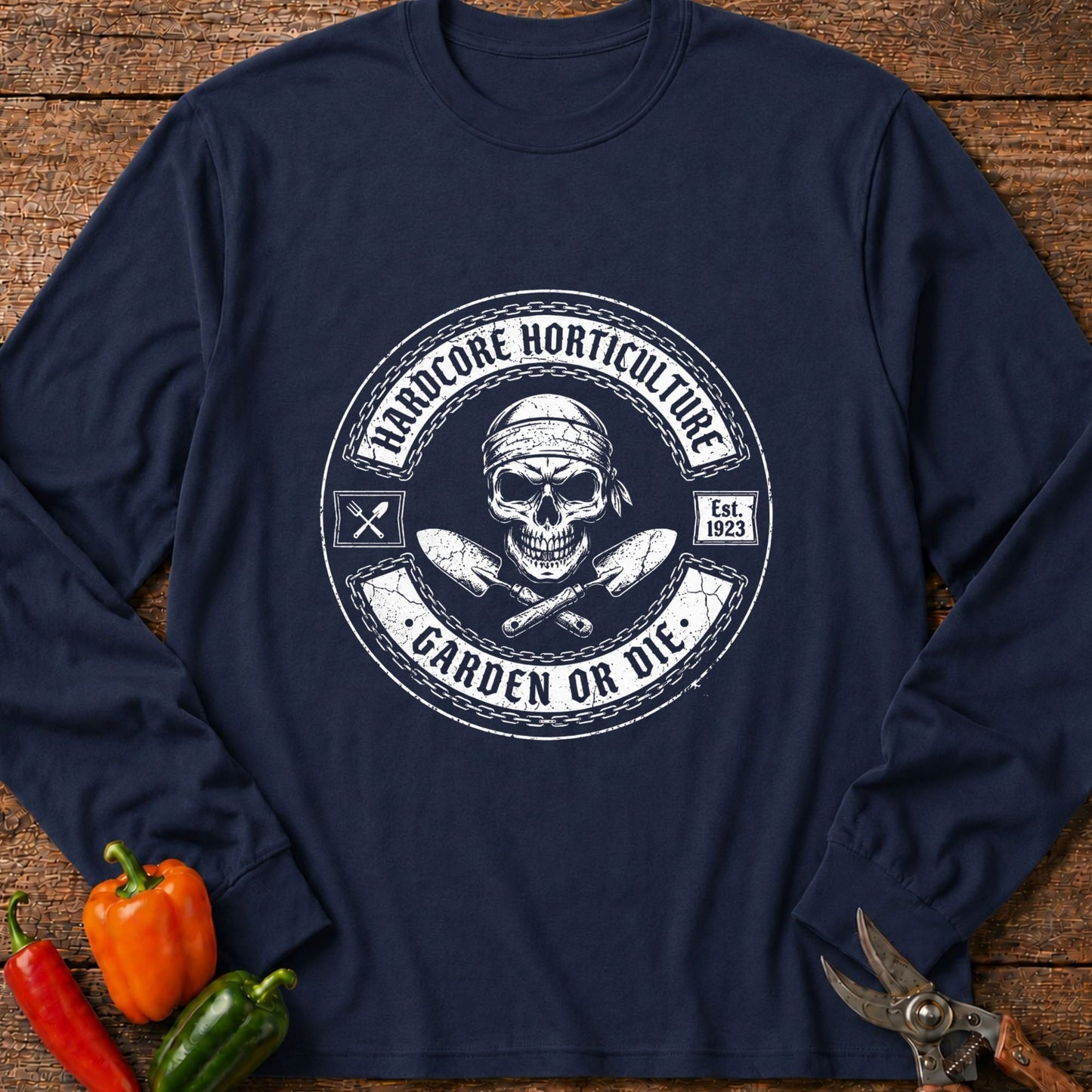 Printify Long Sleeve Navy / S Hardcore Garden Long Sleeve