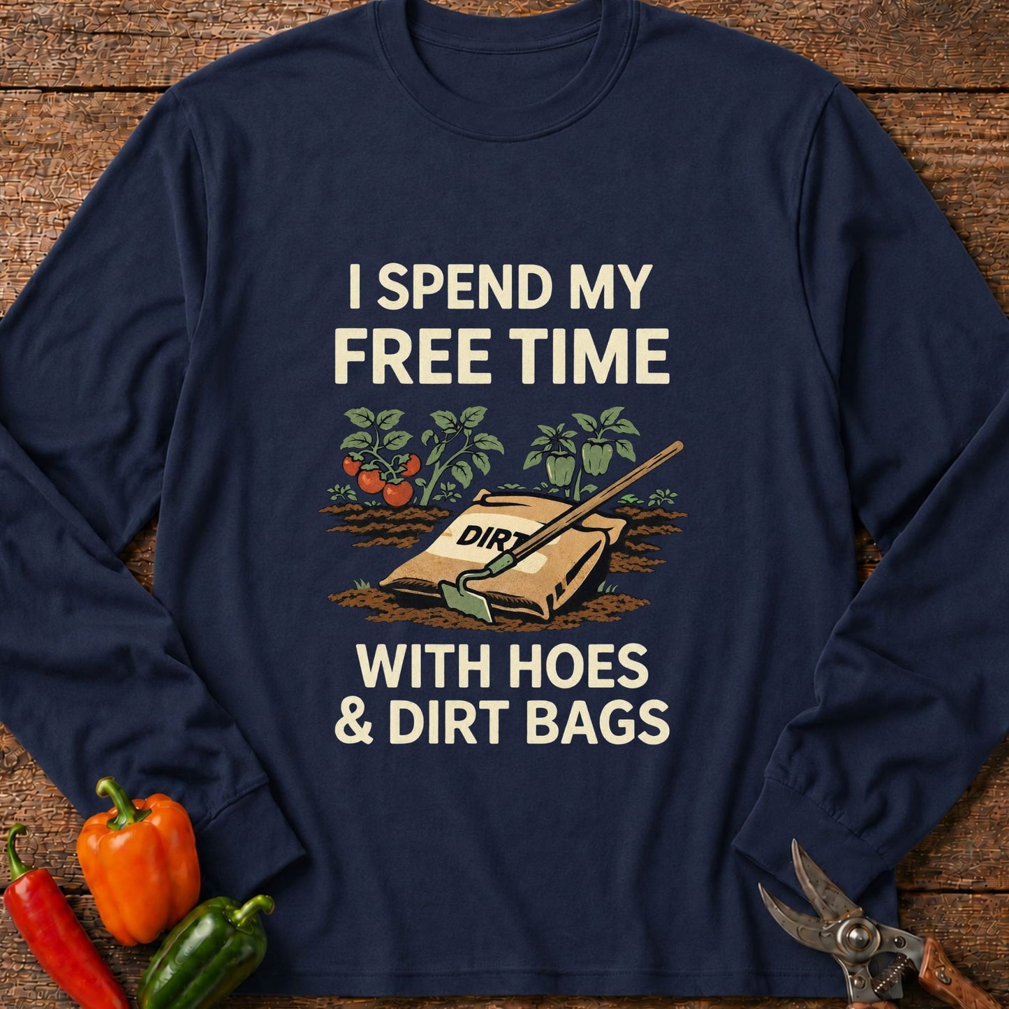 Printify Long Sleeve Navy / S Hoes & Dirt Bags III Long Sleeve
