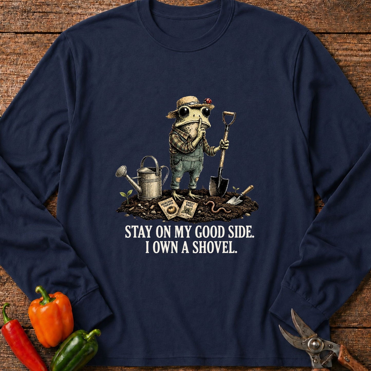 Printify Long Sleeve Navy / S I Own A Shovel Long Sleeve