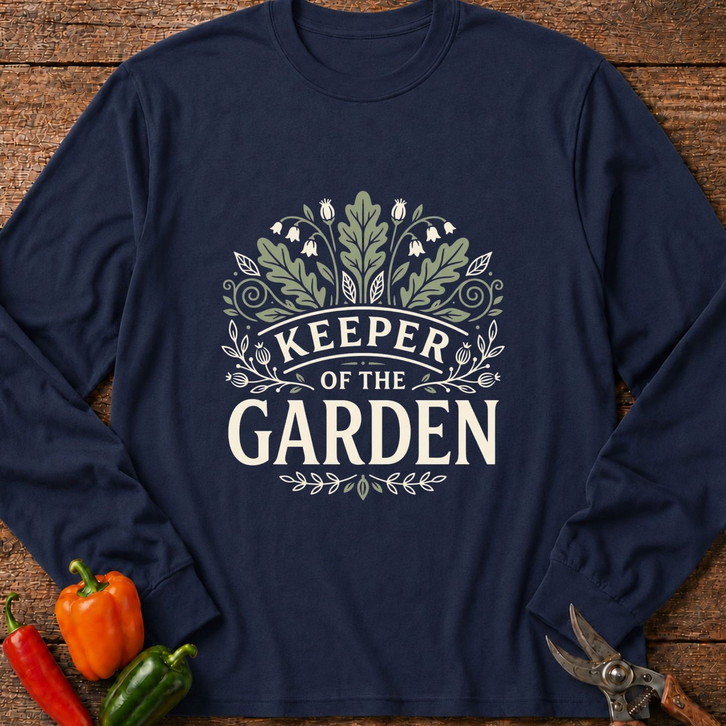Printify Long Sleeve Navy / S Keeper of the Garden Long Sleeve (2)