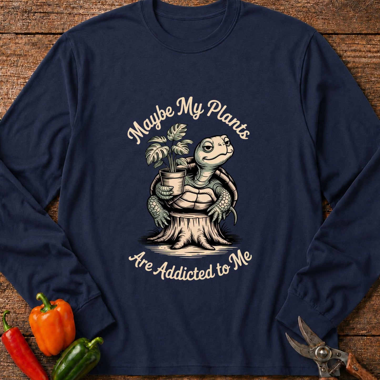 Printify Long Sleeve Navy / S Maybe My Plant Long Sleeve