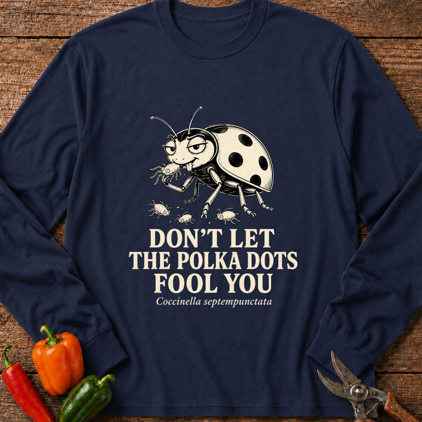 Printify Long Sleeve Navy / S Polka Dots Long Sleeve