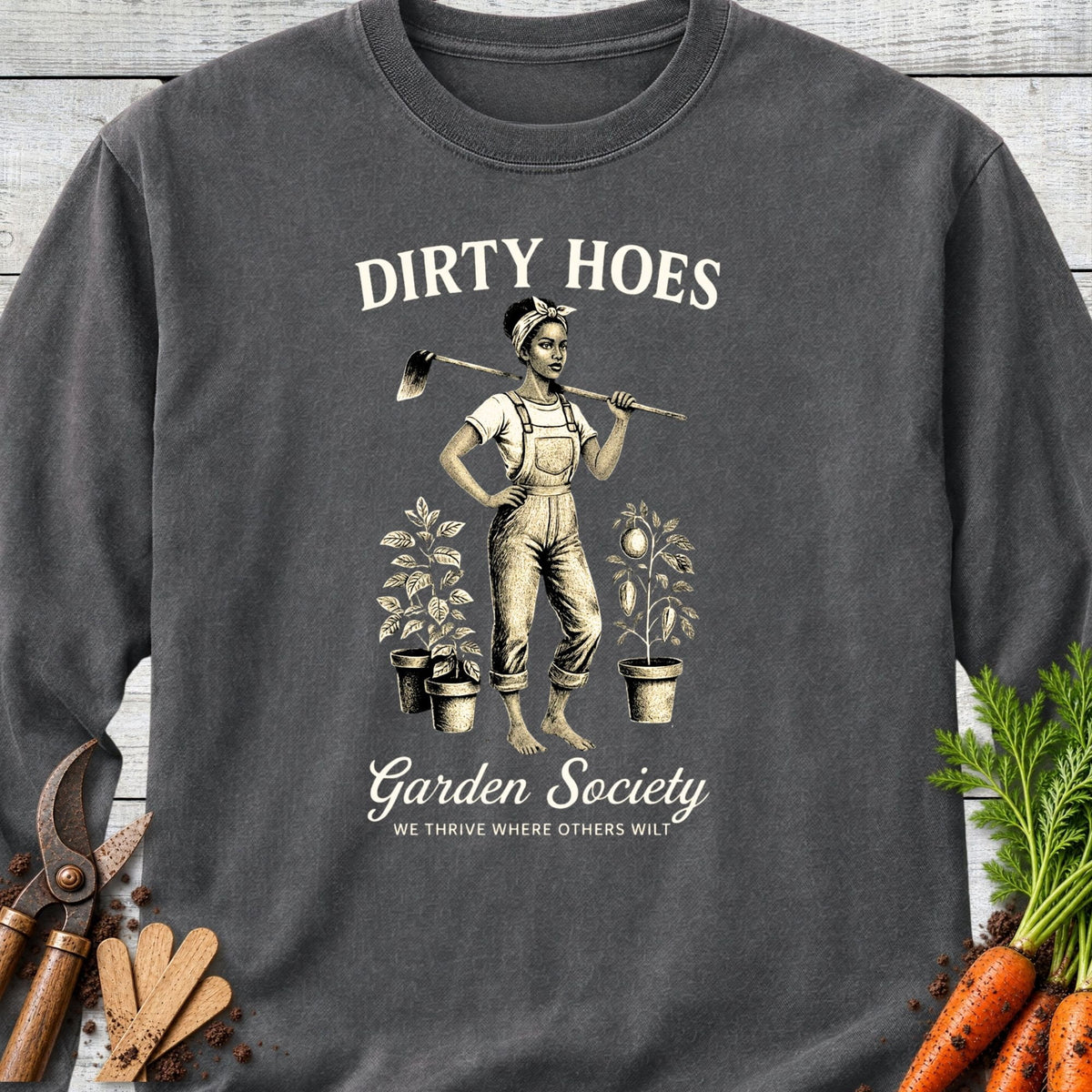 Printify Long Sleeve Pepper / S Dirty Hoes Melanin Edition Long Sleeve