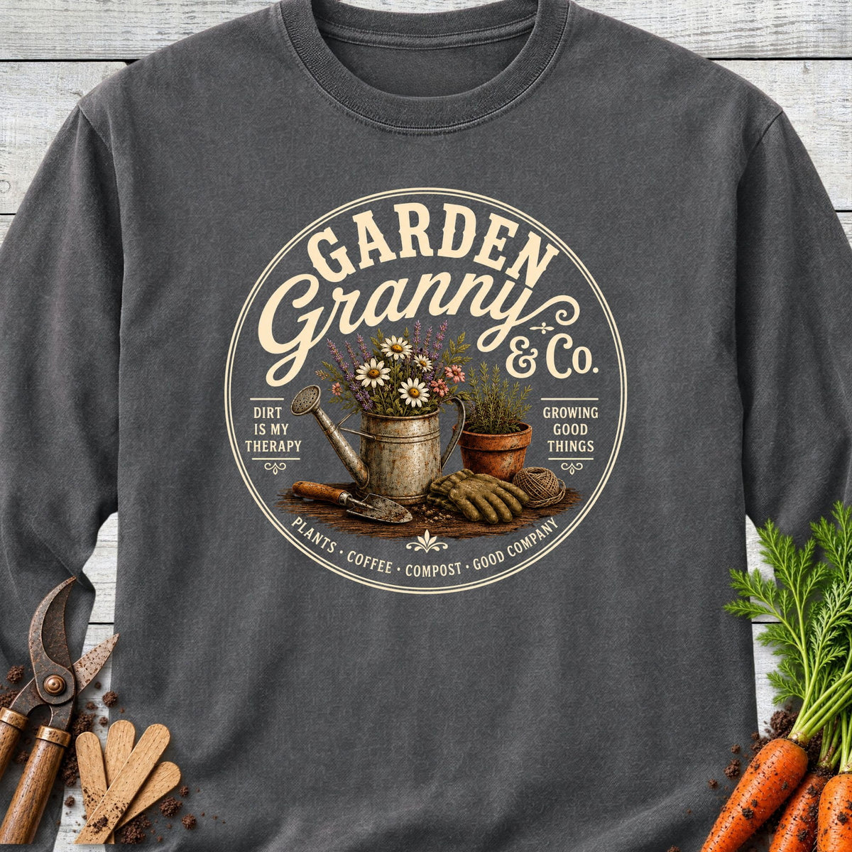 Printify Long Sleeve Pepper / S Garden Granny Long Sleeve