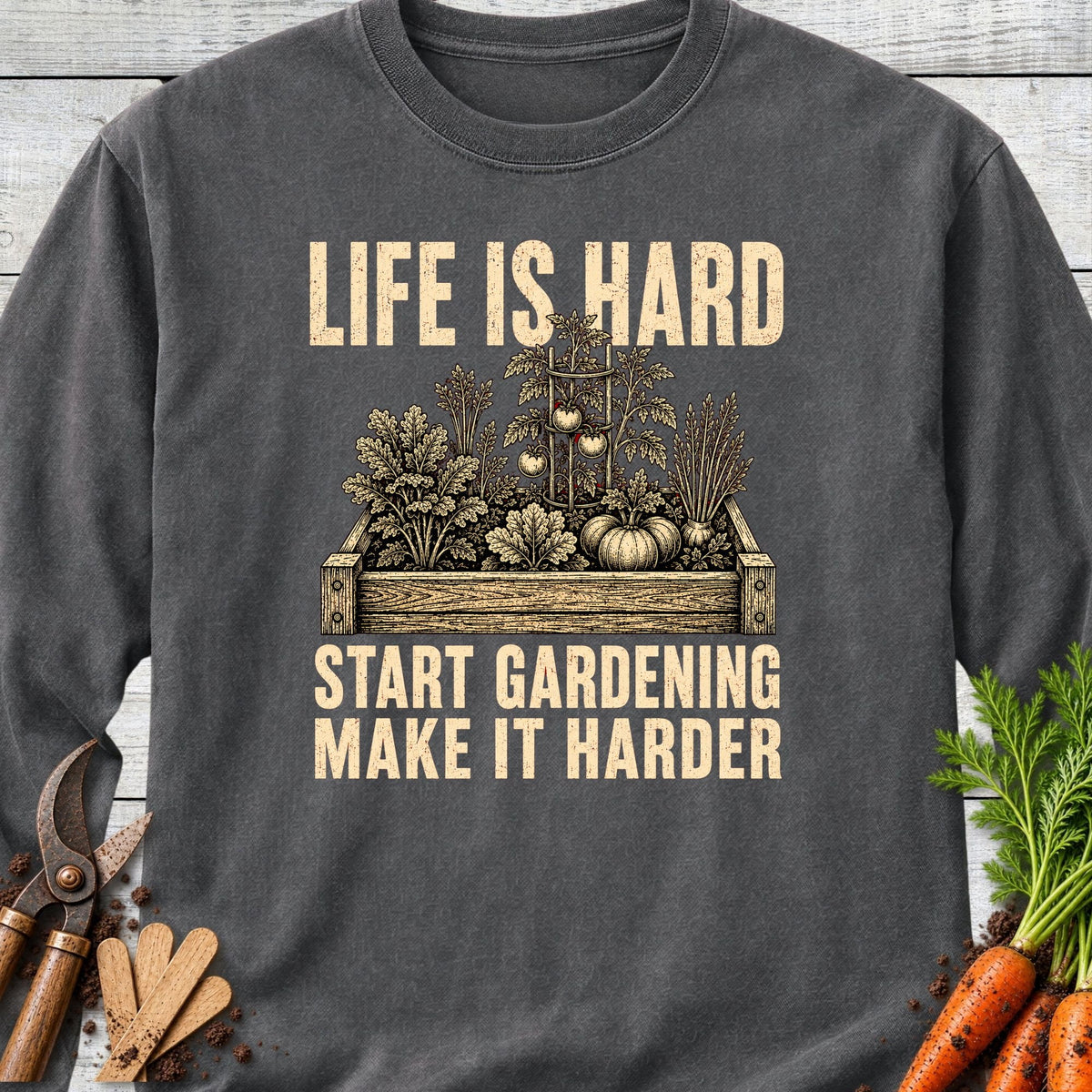 Printify Long Sleeve Pepper / S Life is Hard Long Sleeve