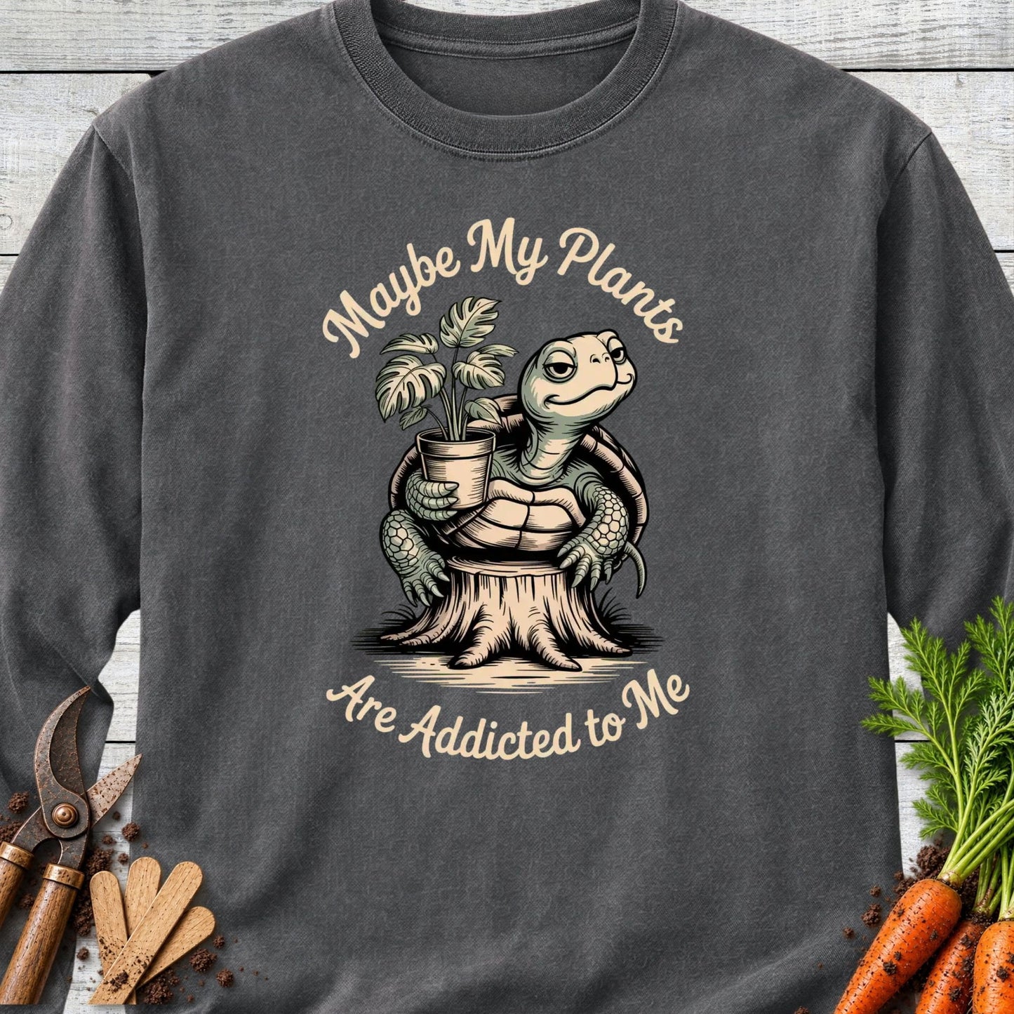 Printify Long Sleeve Pepper / S Maybe My Plant Long Sleeve