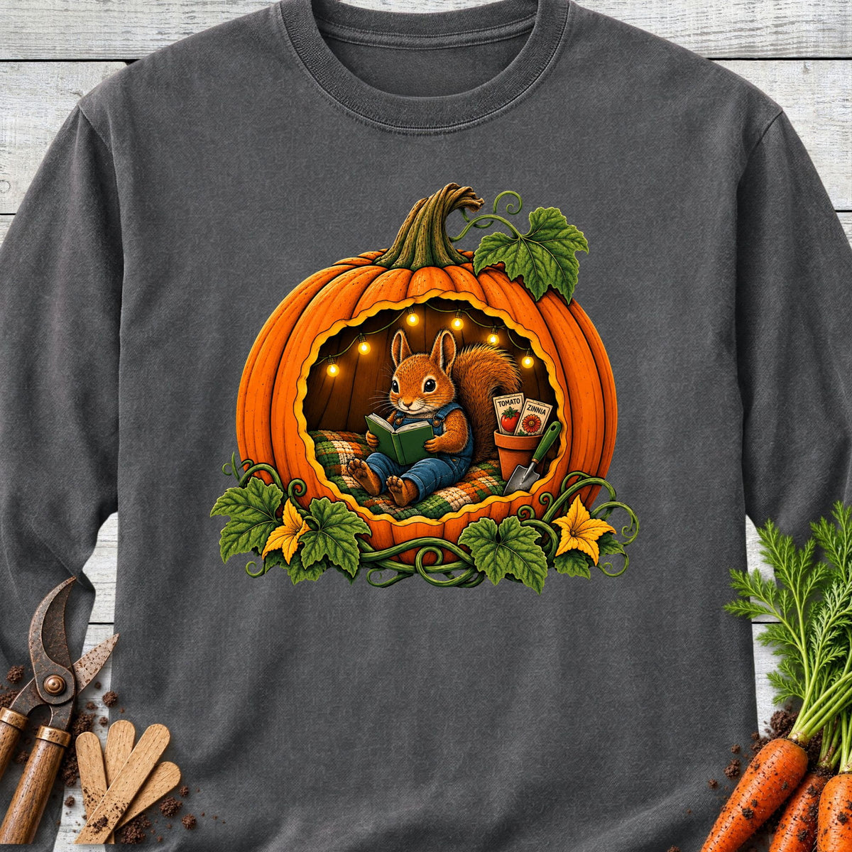 Printify Long Sleeve Pepper / S Pumpkin Nook Long Sleeve