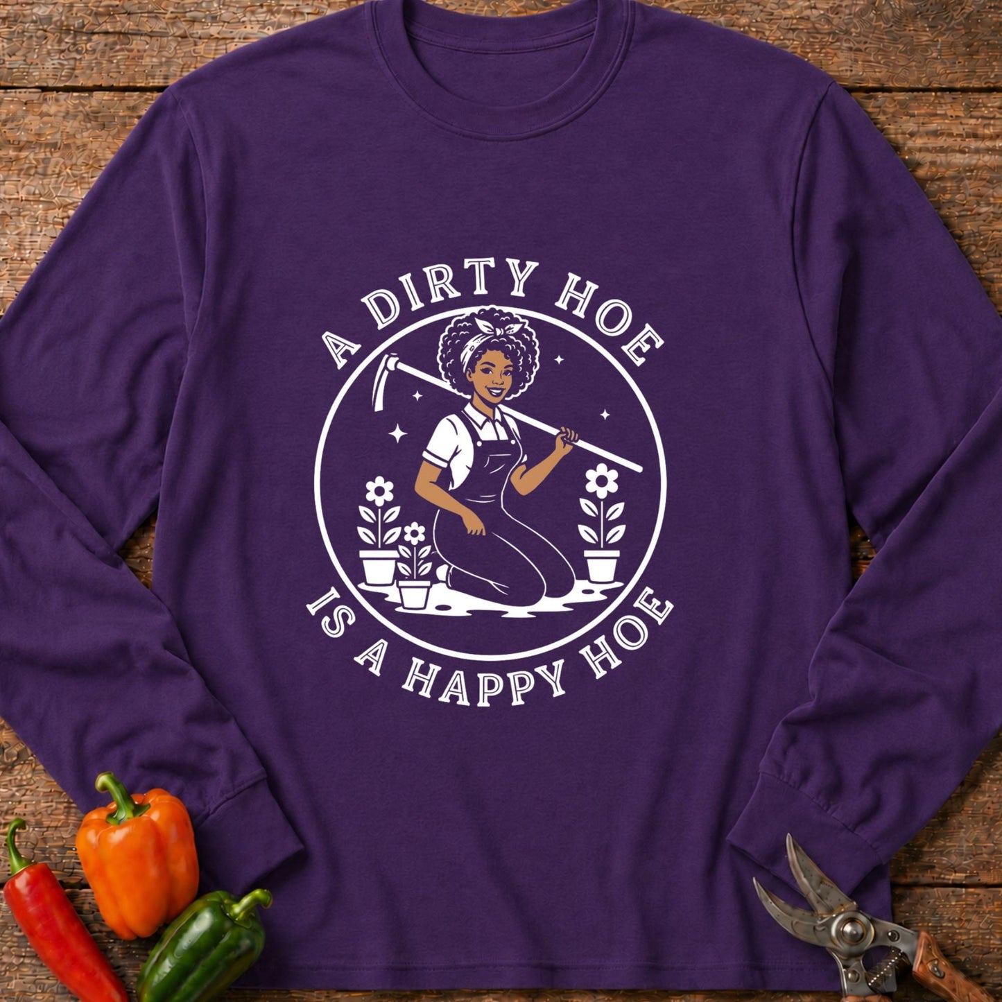Printify Long Sleeve Purple / S Happy Hoe Melanin Edition Long Sleeve