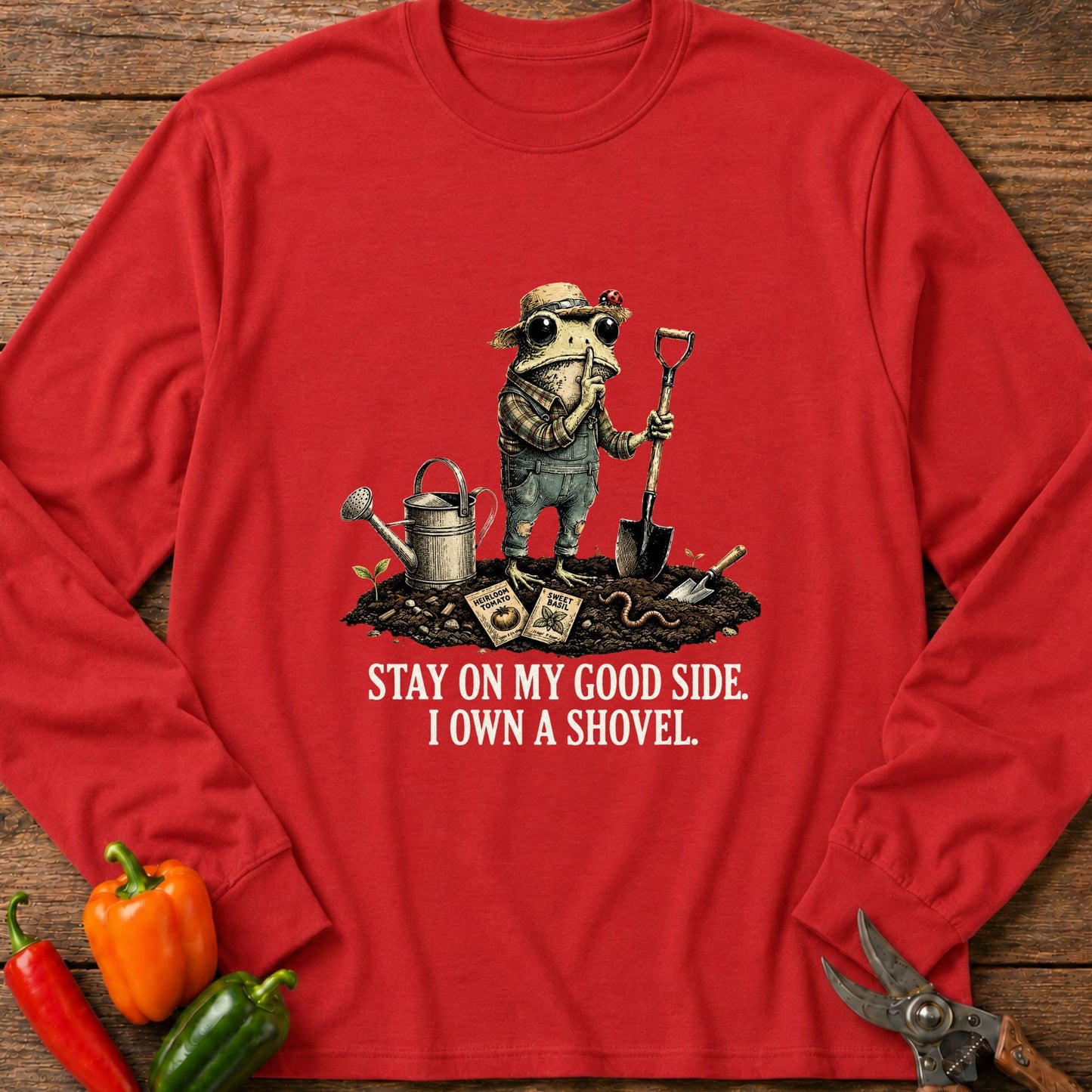 Printify Long Sleeve Red / S I Own A Shovel Long Sleeve