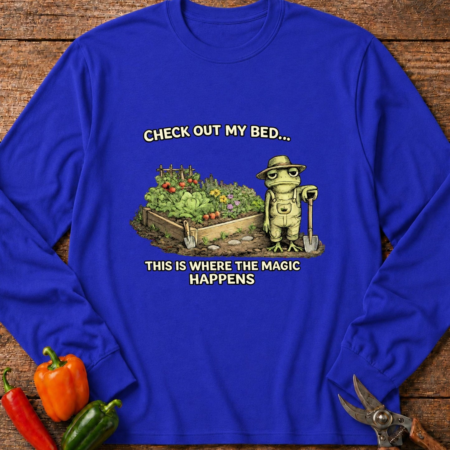 Printify Long Sleeve Royal / S Check Out My Bed Long Sleeve