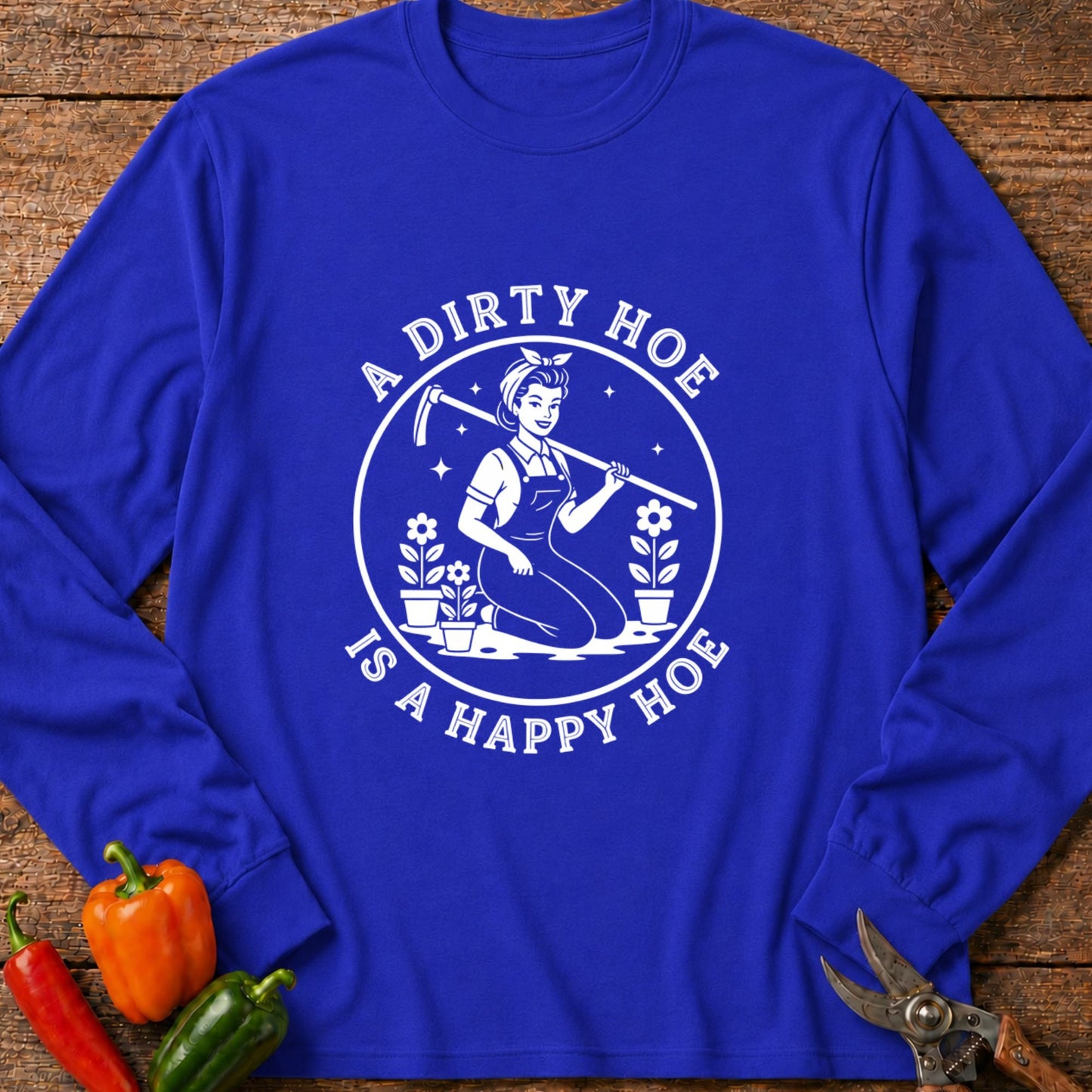 Printify Long Sleeve Royal / S Happy Hoe Long Sleeve