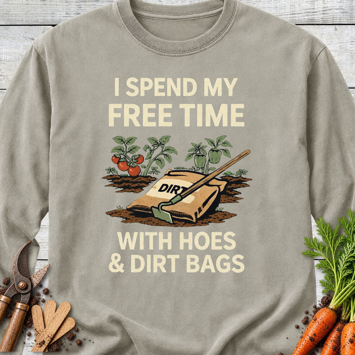 Printify Long Sleeve Sandstone / S Hoes & Dirt Bags III Long Sleeve