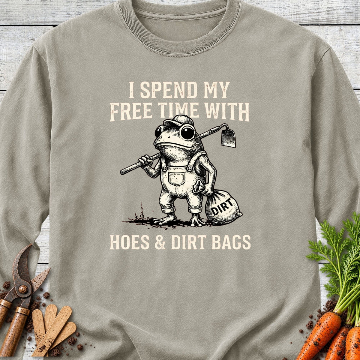 Printify Long Sleeve Sandstone / S Hoes & Dirt Bags Long Sleeve
