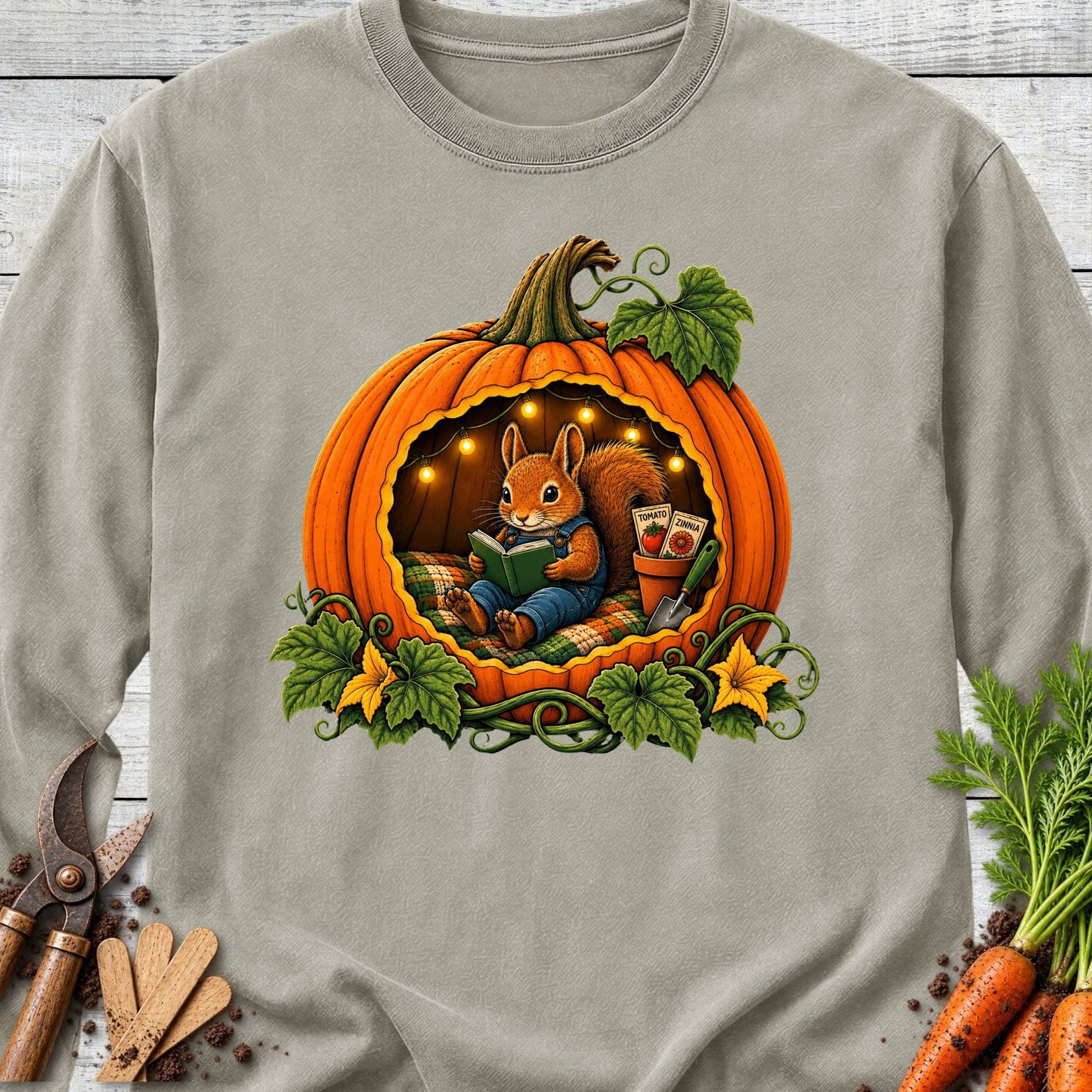 Printify Long Sleeve Sandstone / S Pumpkin Nook Long Sleeve