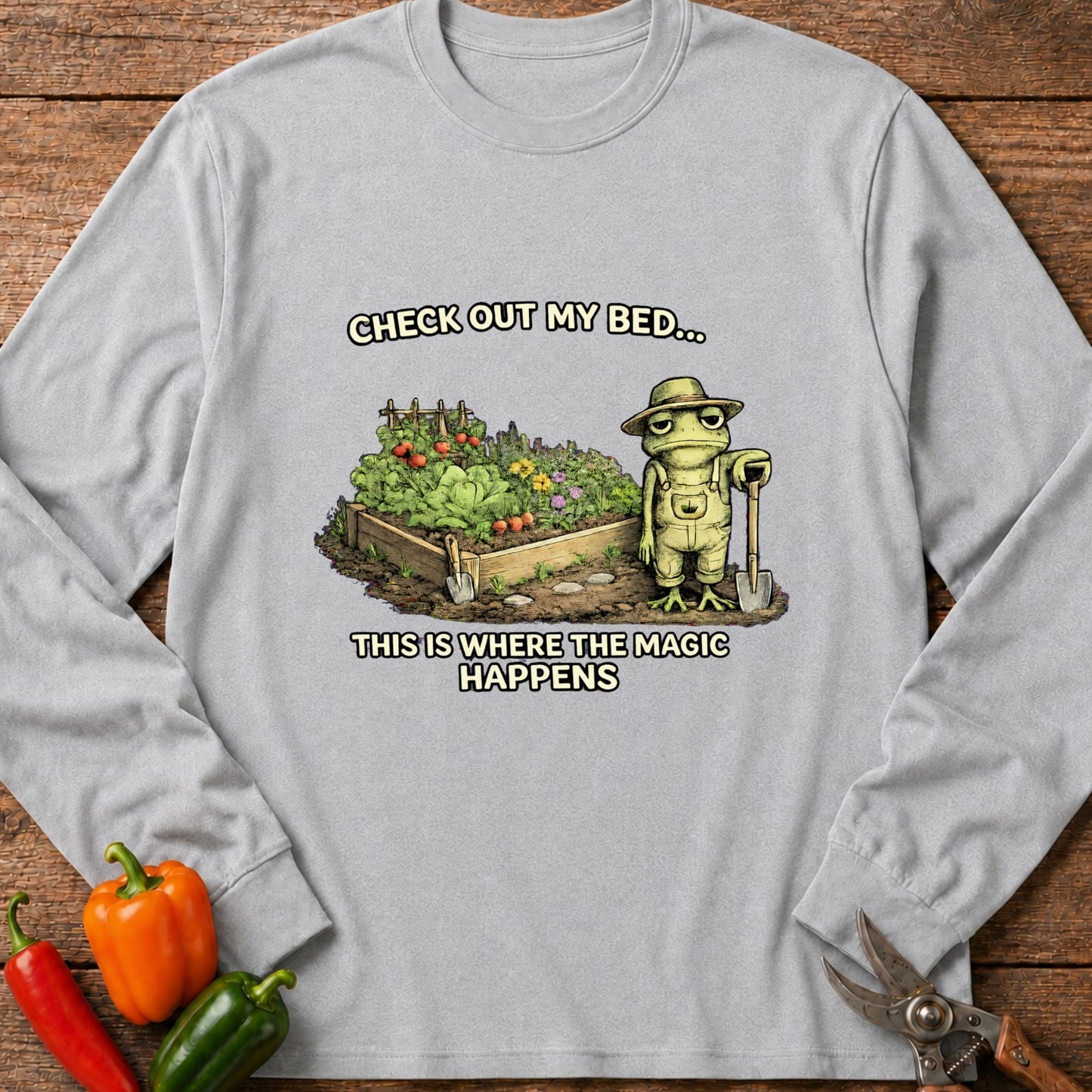 Printify Long Sleeve Sport Grey / S Check Out My Bed Long Sleeve
