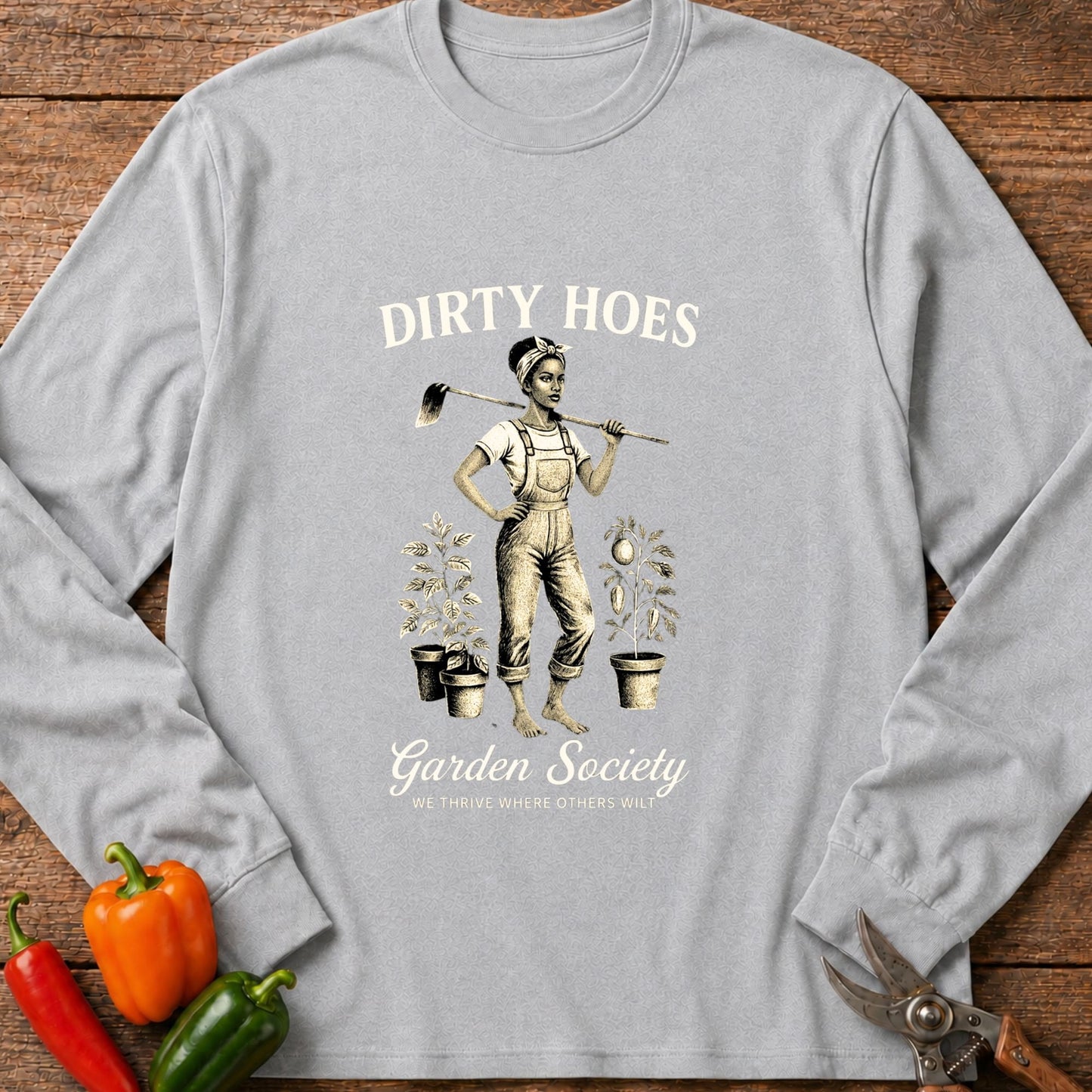 Printify Long Sleeve Sport Grey / S Dirty Hoes Melanin Edition Long Sleeve