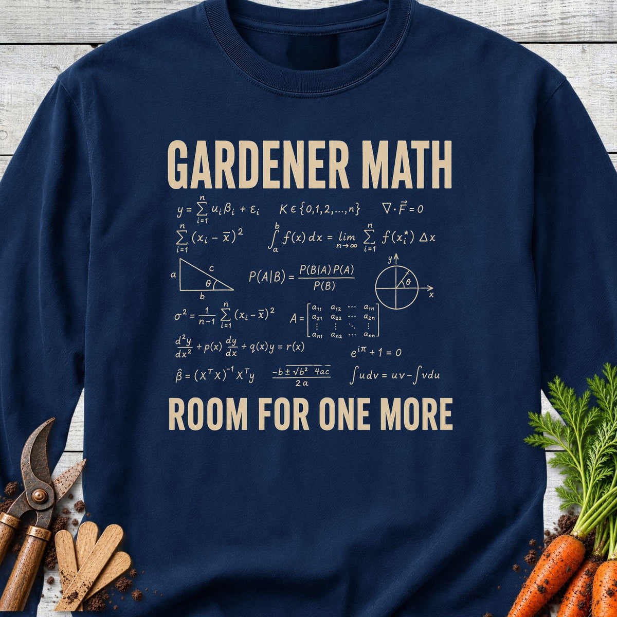 Printify Long Sleeve True Navy / S Gardener Math Long Sleeve