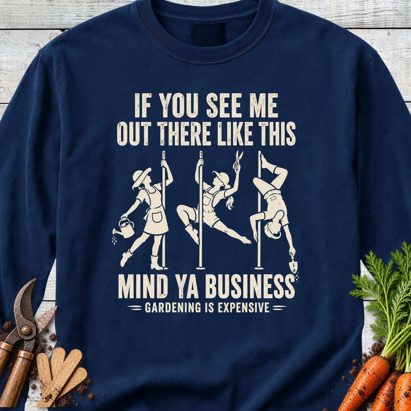 Printify Long Sleeve True Navy / S Gardening is Expensive Long Sleeve
