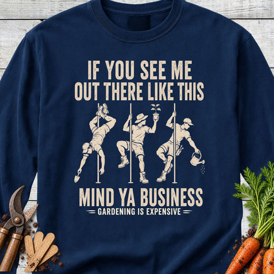 Printify Long Sleeve True Navy / S Gardening is Expensive (Male) Long Sleeve